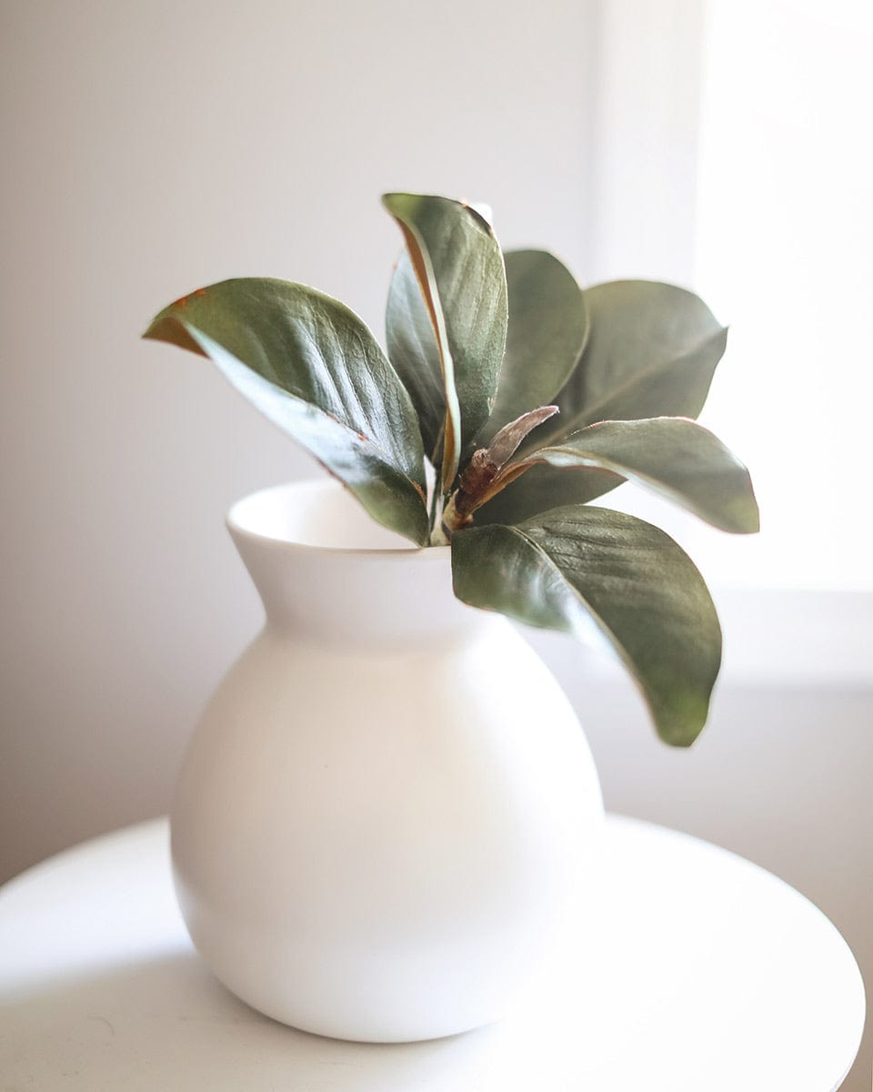 Artificial Magnolia Leaf Pick in Vase