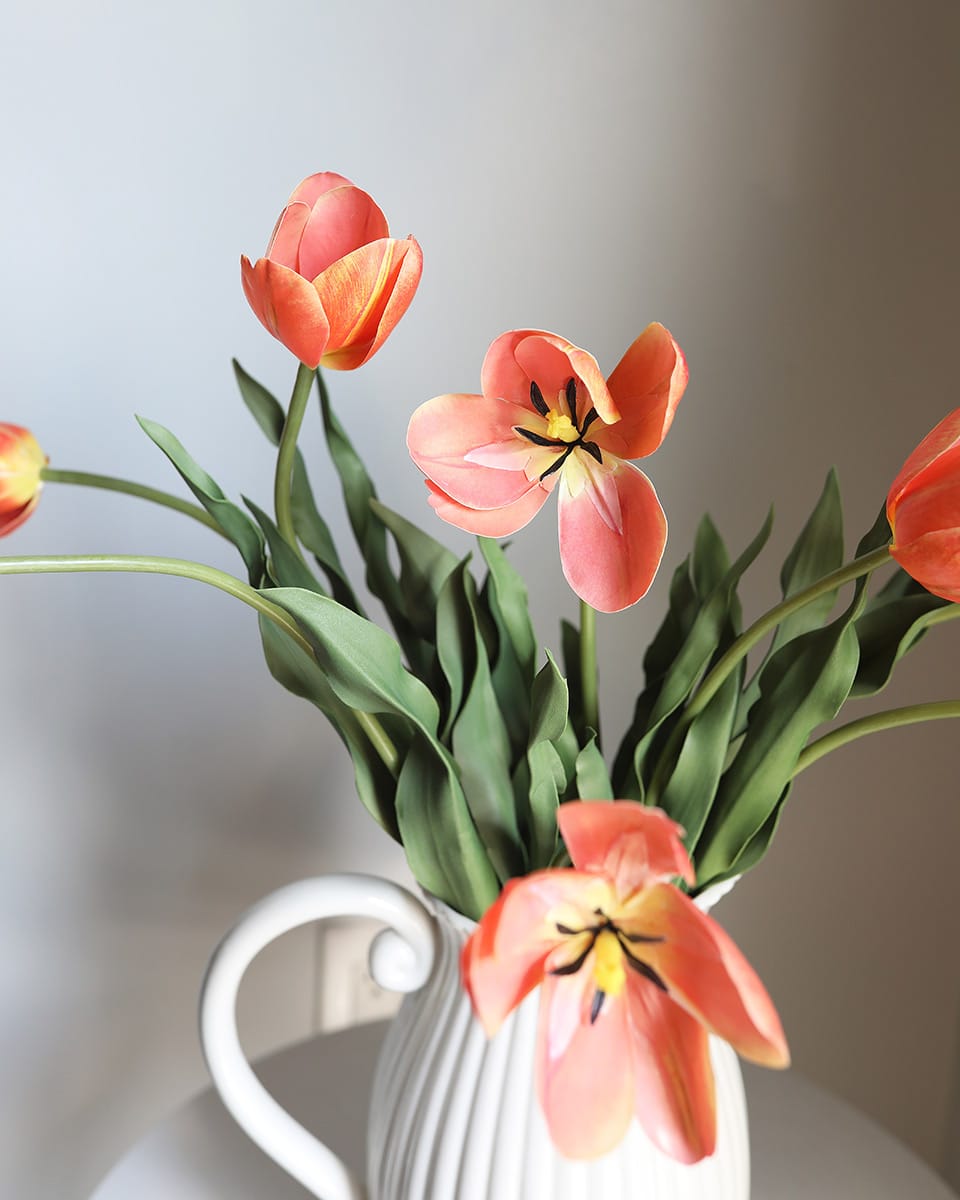 Orange Faux Tulips Styled for Decorating