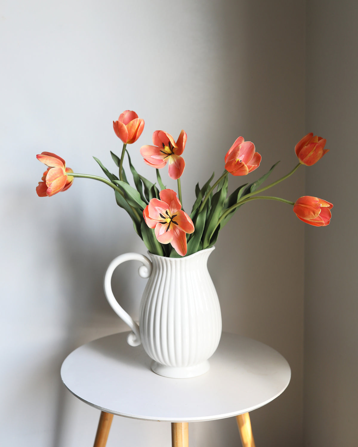 Artificial Orange Yellow Tulips in a vase
