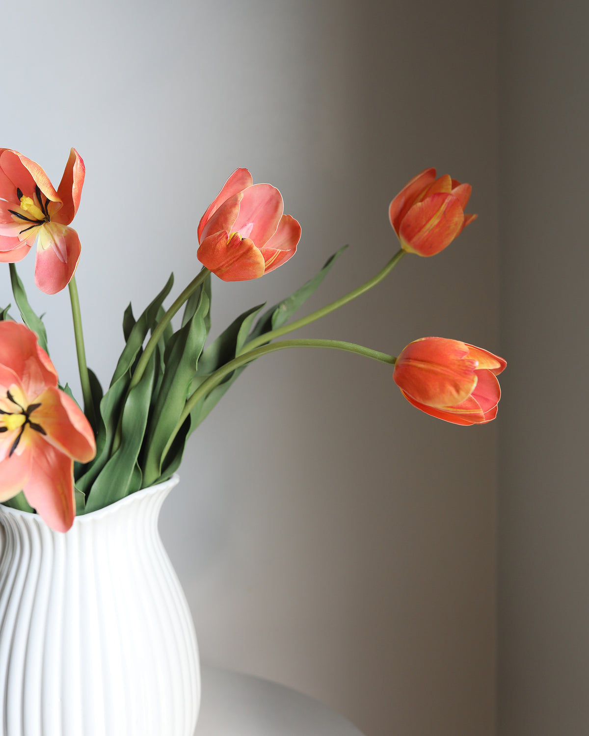 Artificial Orange Yellow Tulips in a vase