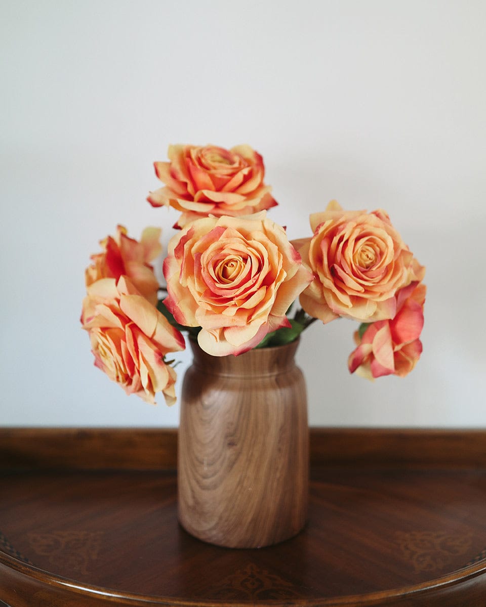 Home Styling Orange Larage Faux Sunset Roses