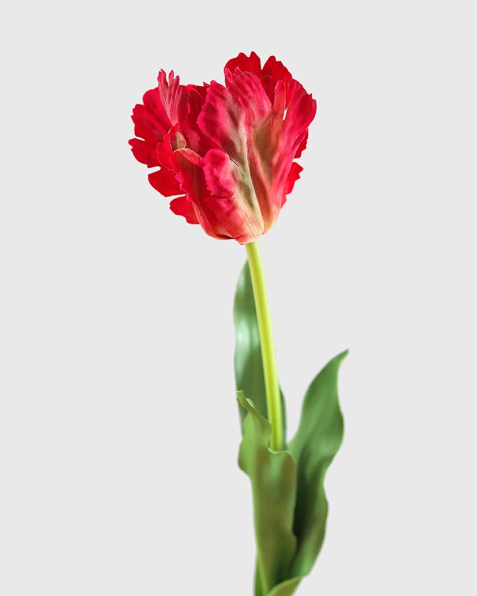 Real Touch Flowers Red Faux Parrot Tulip