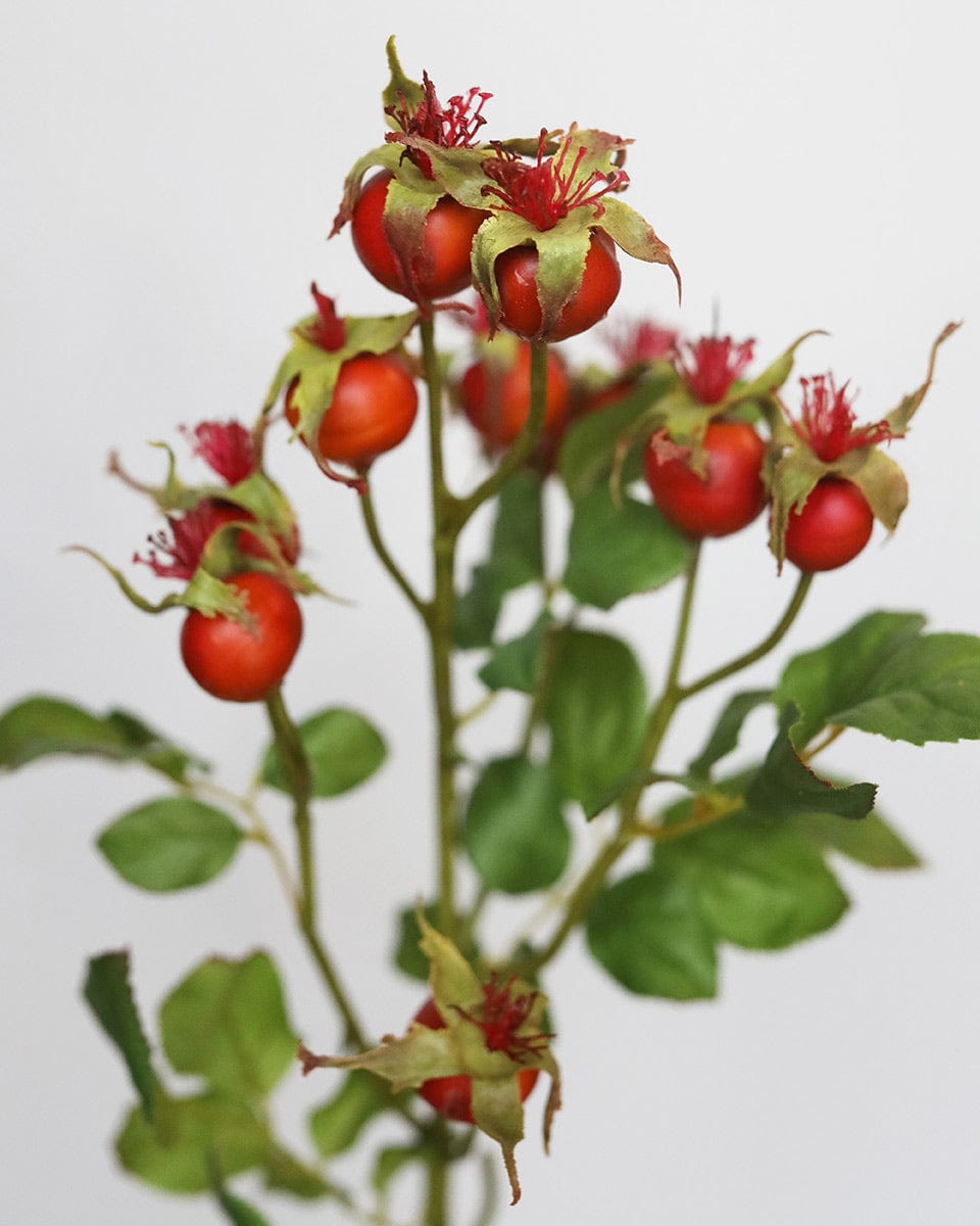 Faux Red Orange Rose Hip Berries