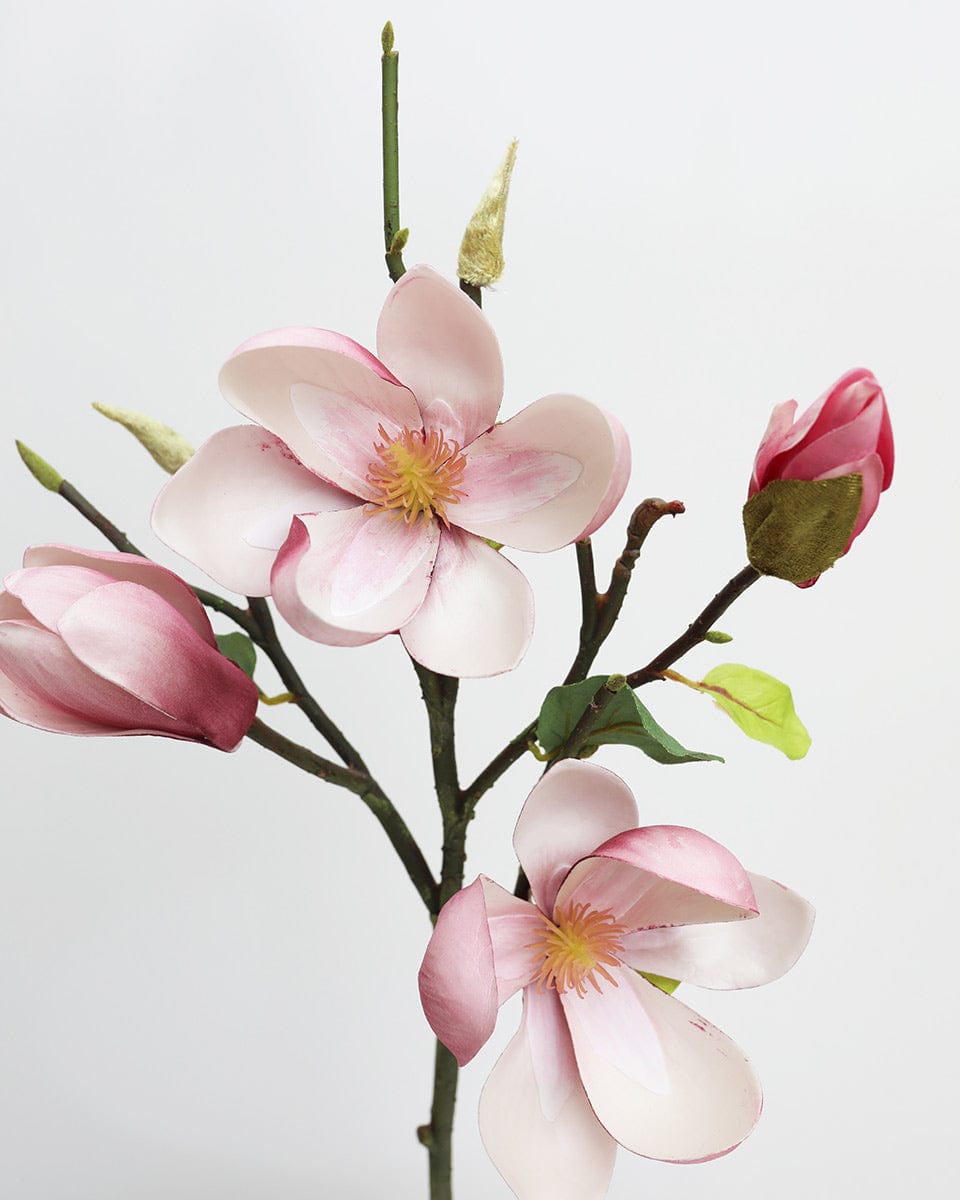 Pink Artificial Magnolia Blossom Branch