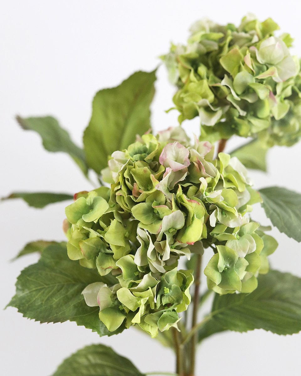 Faux Flowers Green Double Hydrangea