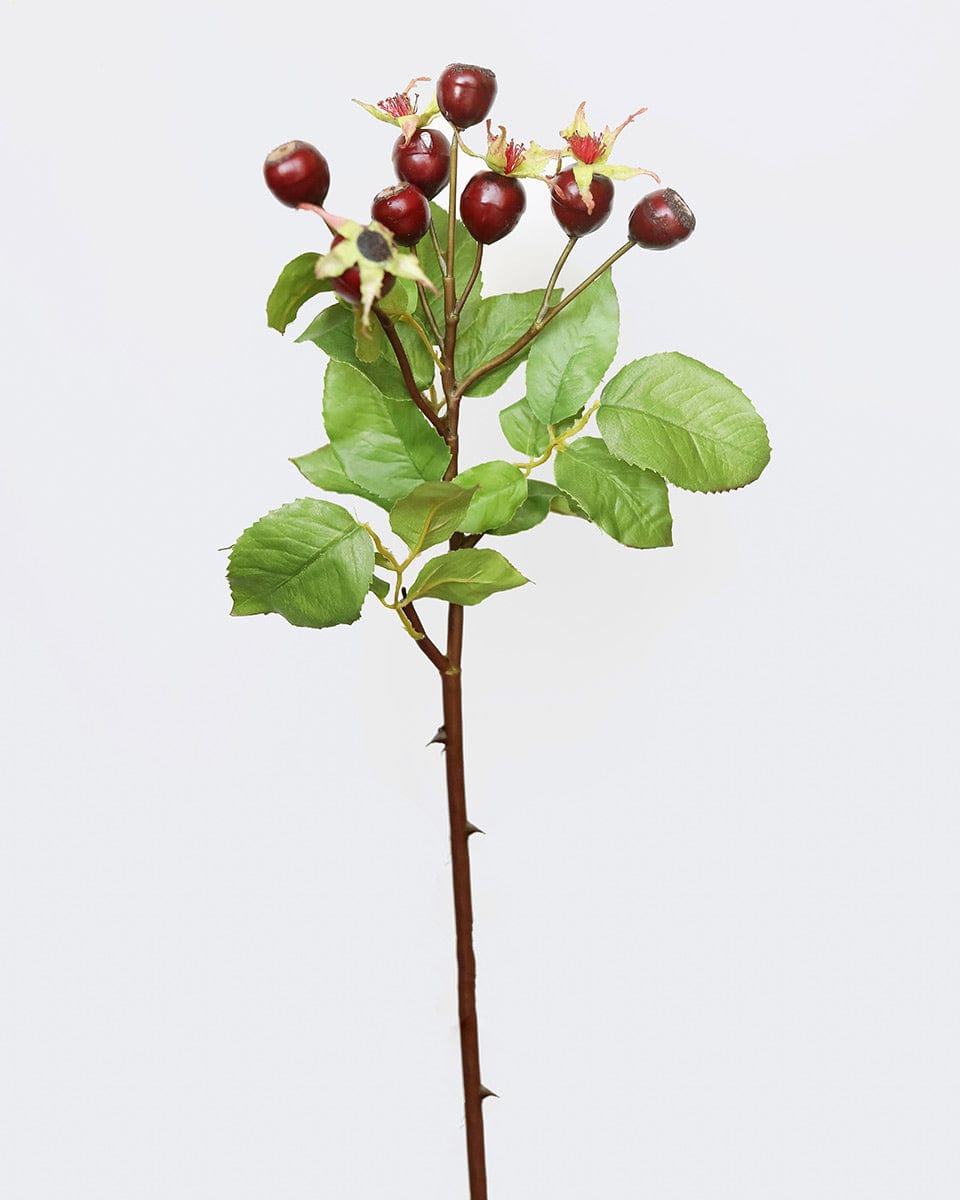 Burgundy Red Artificial Rose Hips