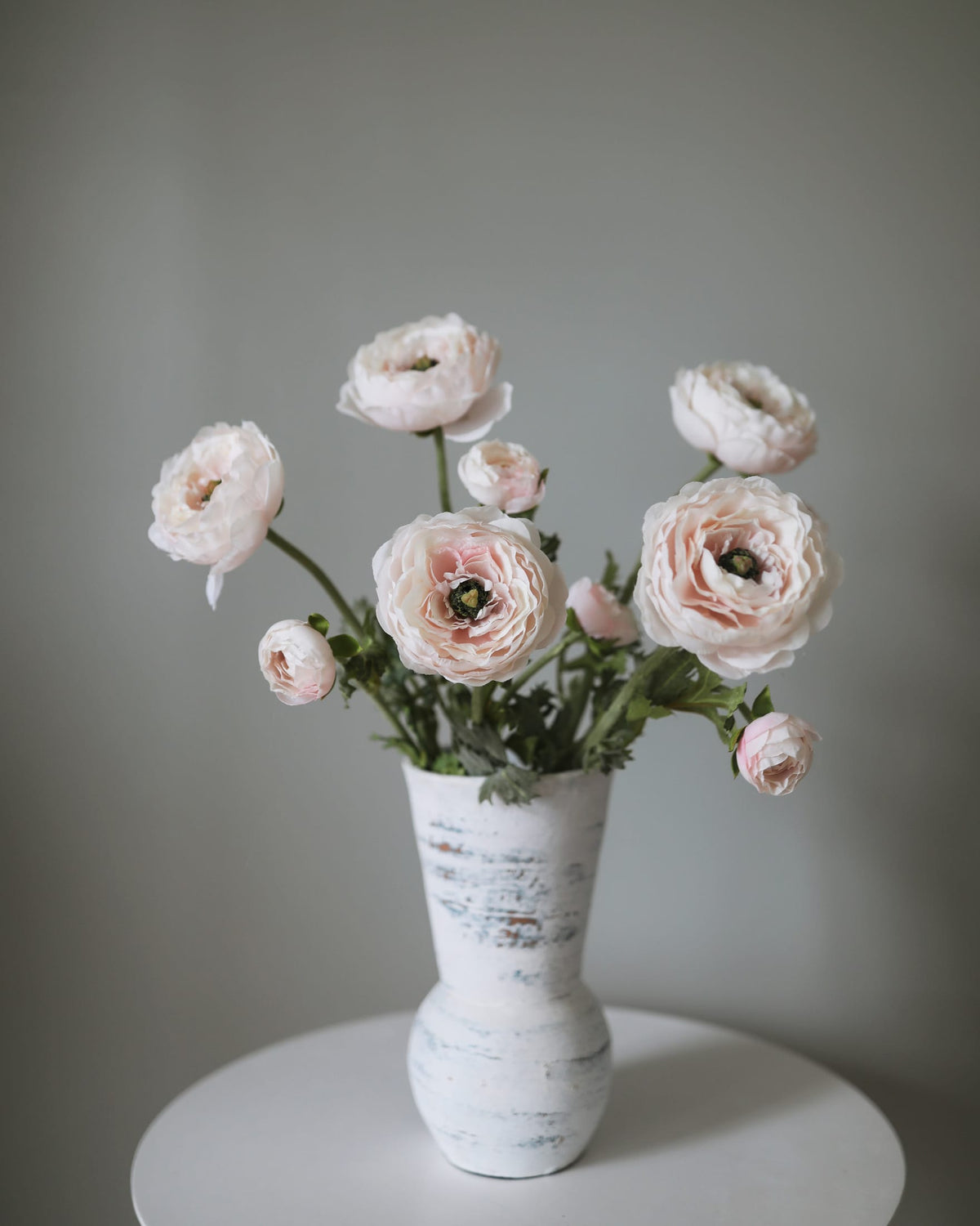 Blush Pink faux Ranunculus in vase