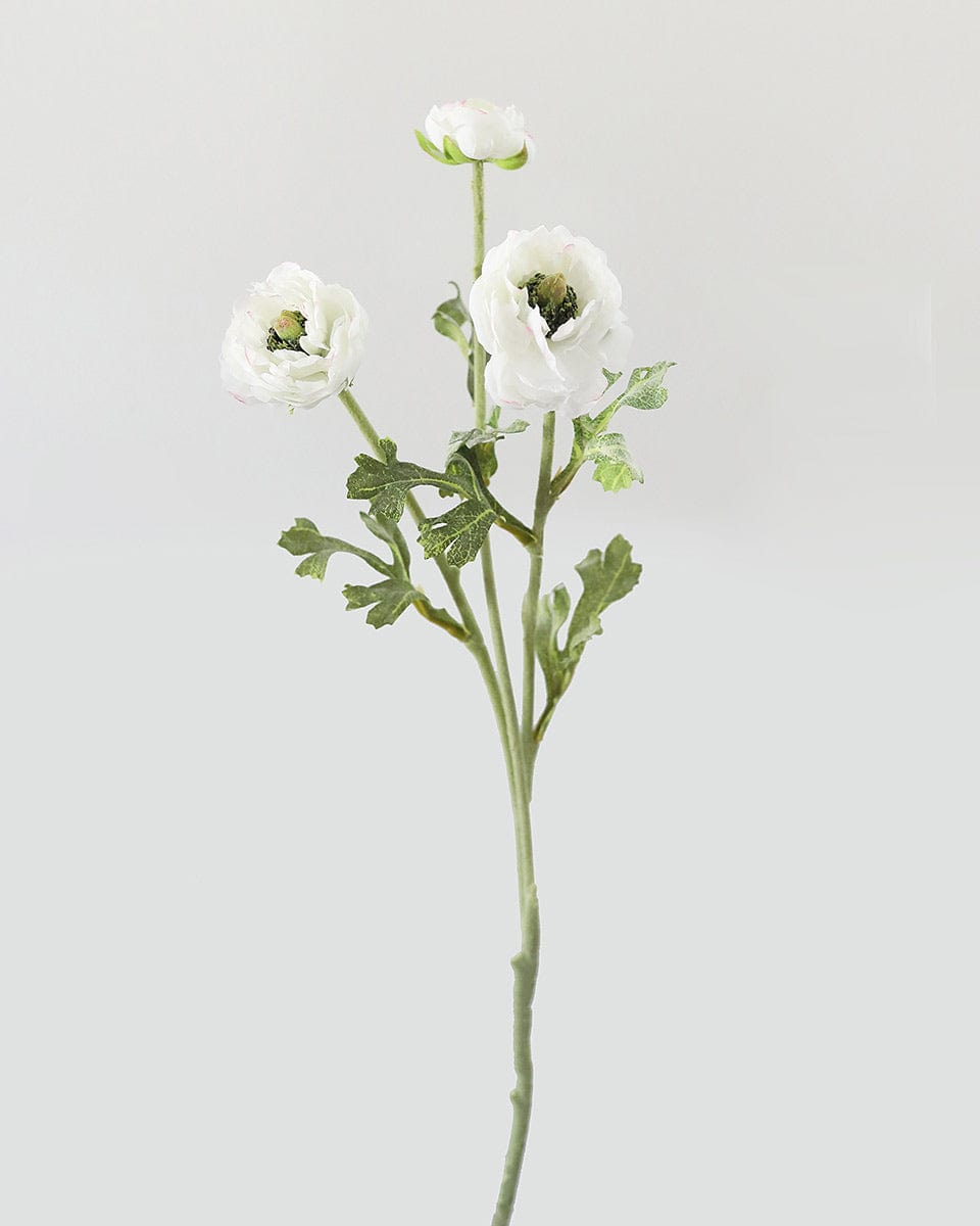 White Fake Ranunculus Artificial White Ranunculus | Silk Flowers | White Faux Ranunculus