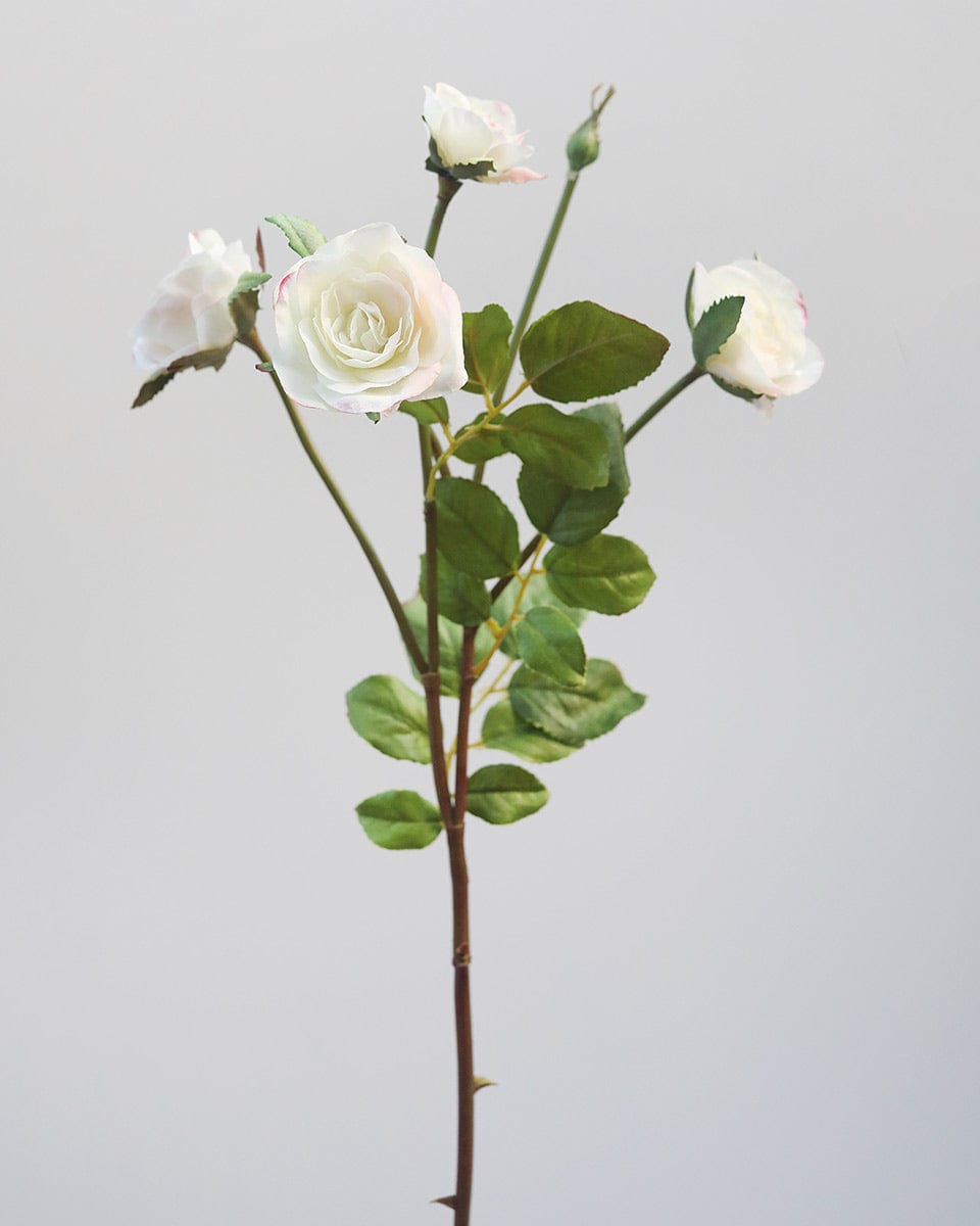 Prestige Botanicals Artificial White Floribunda Rose Spray