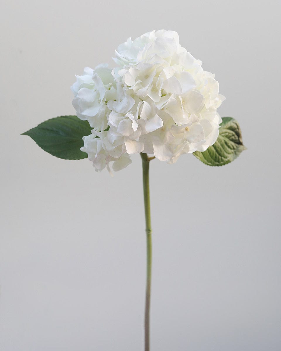 Faux Hydrangea Flower in White