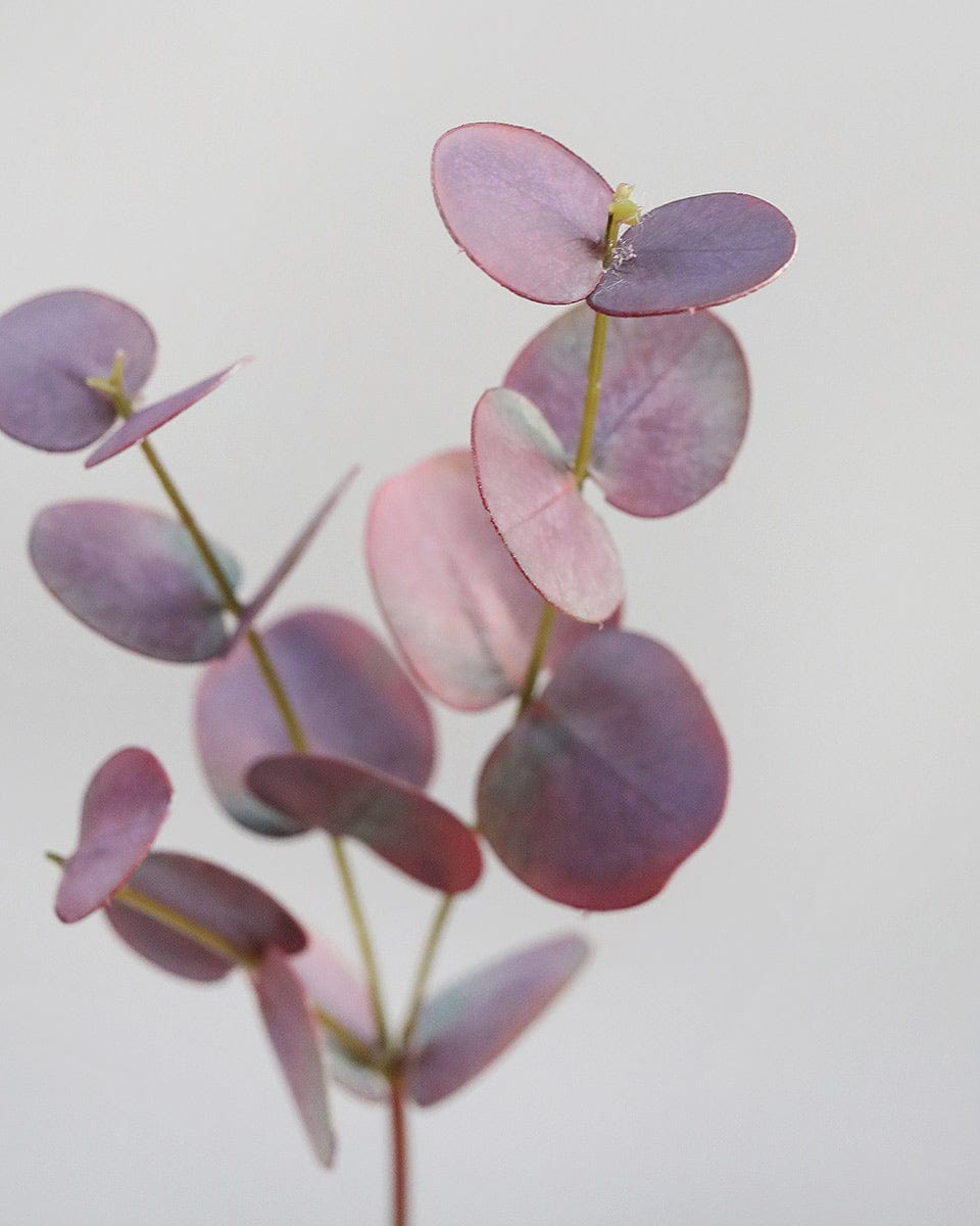 Fake Greenery Plum Burgundy Eucalyptus Leaves