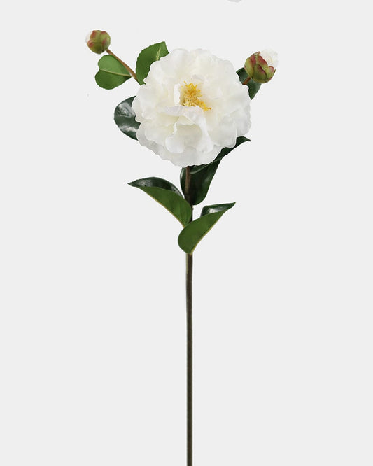 Fake Real Touch White Camellia Flower