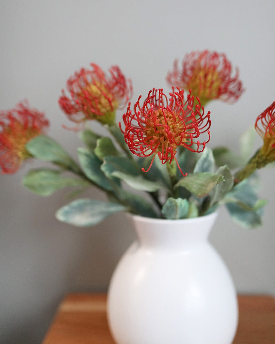 Flower Arrangements of Fake Red Protea Flowers