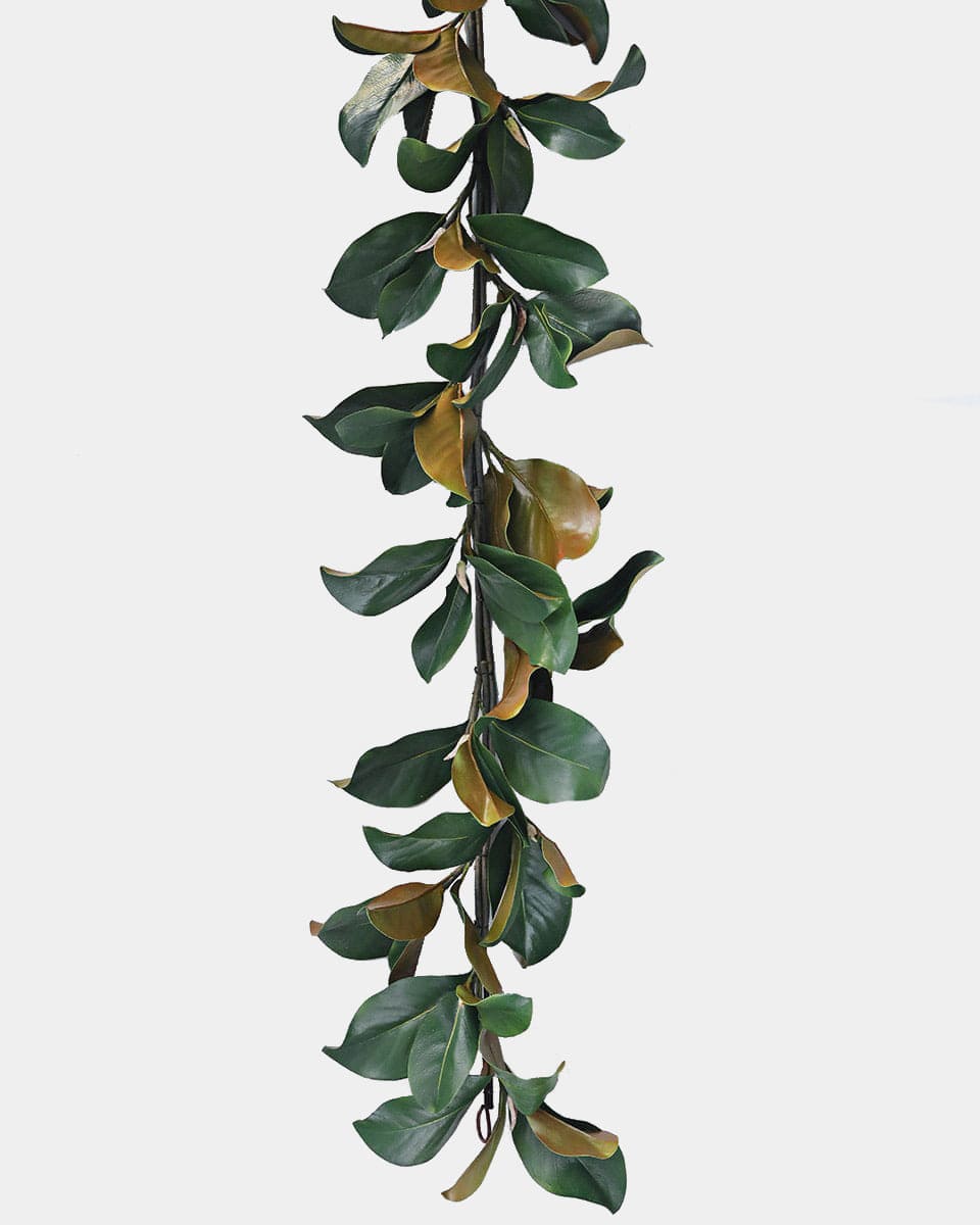 Faux Green Magnolia Leaf Garland