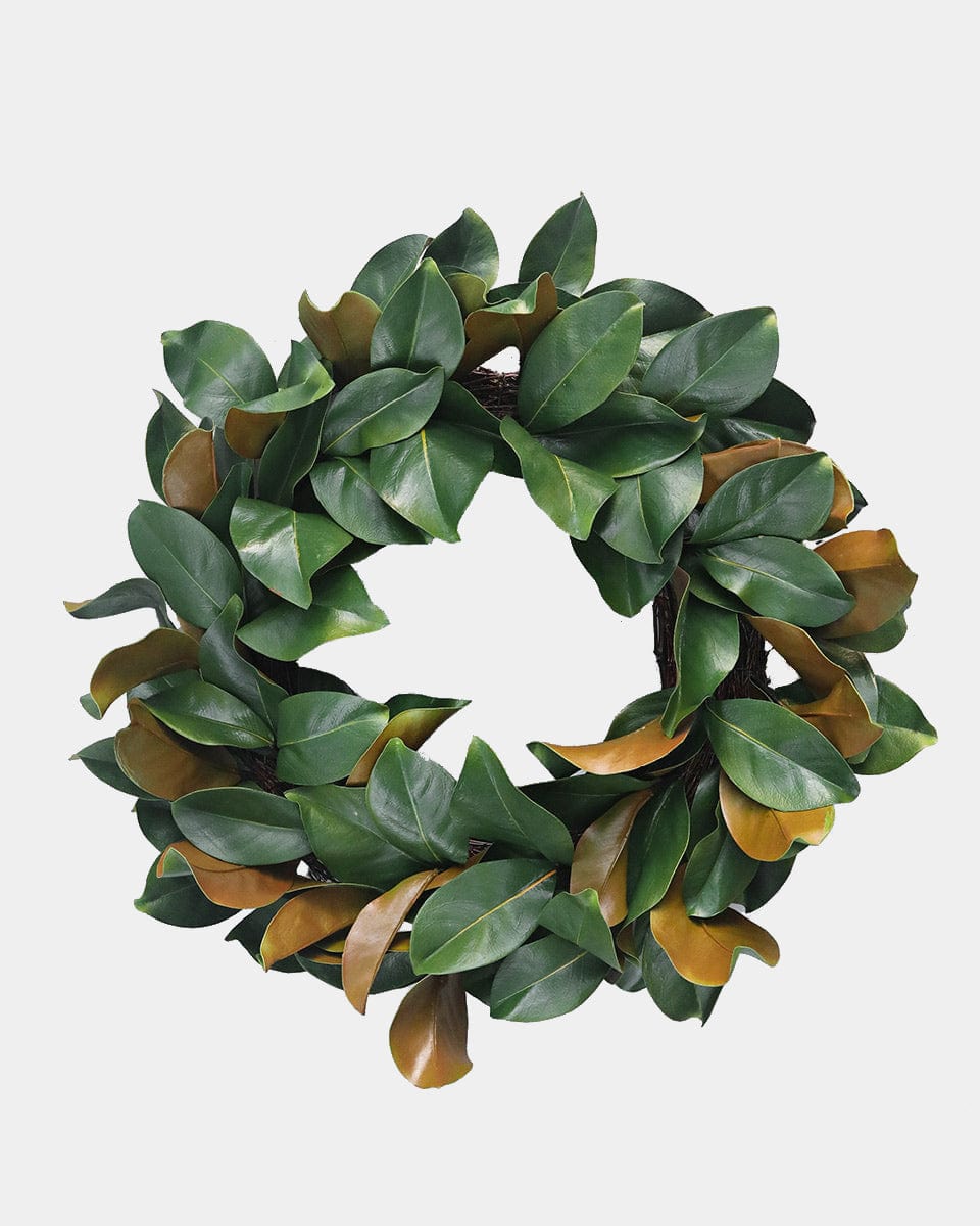 Artificial Magnolia Leaf Wreath Faux Greenery