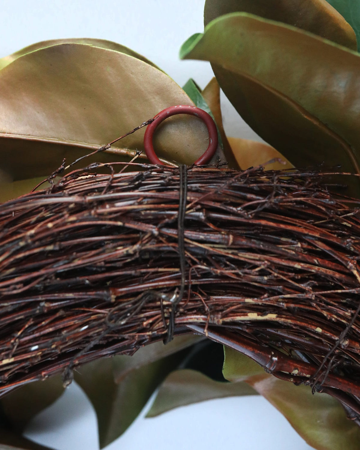 Faux Magnolia Leaf Wreath Hanger