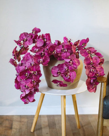 thumbnail image 2 of Artificial Dark Royal Purple Phalaenopsis Orchid Stem - Silk Flower Stem For Home Decor, Weddings, All Occasions 2 of 6