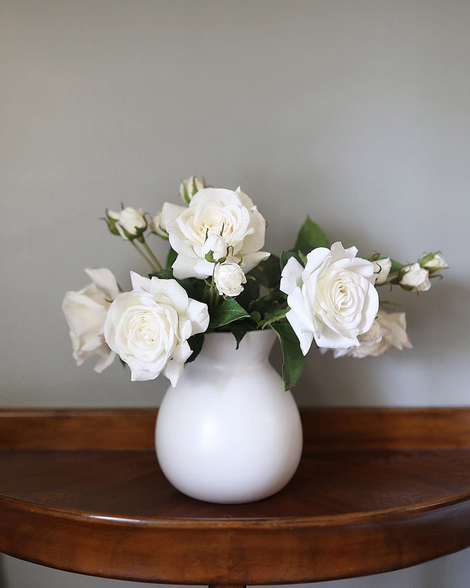 Real Touch White Roses Styled in Vase