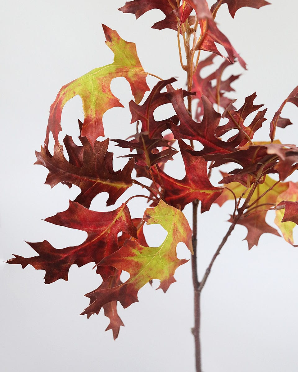 Burgundy and Yellow Artificial Fall Antler Leaves Foliage