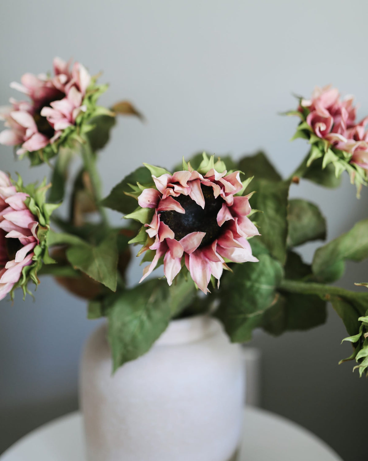 Faux Purple Sunflowers in a vase 