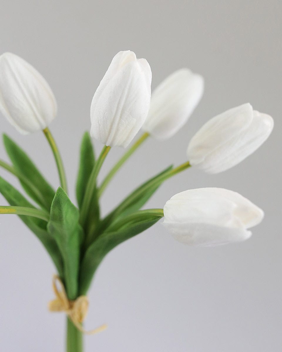 White Real Touch Small Tulips in. a Bundle