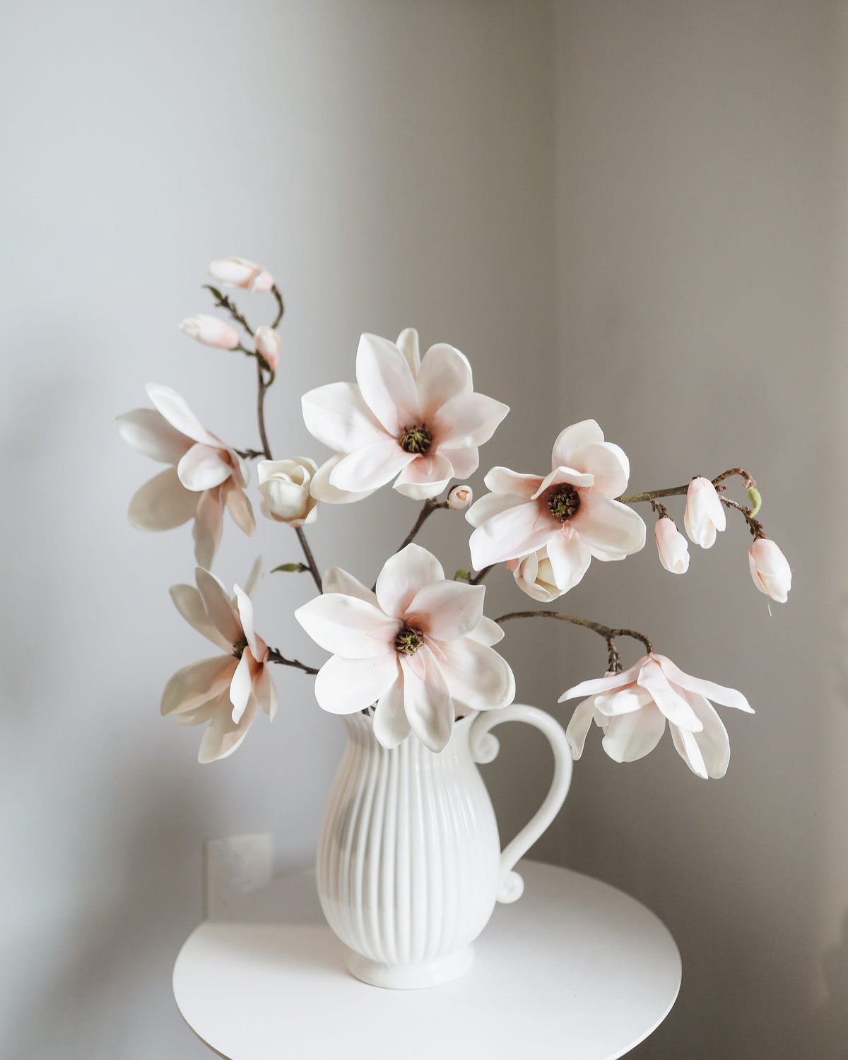Artificial Blush Pink Magnolia Branches in a vase