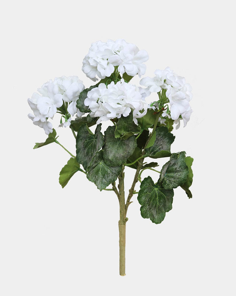 Fake Flower Bush White Geraniums