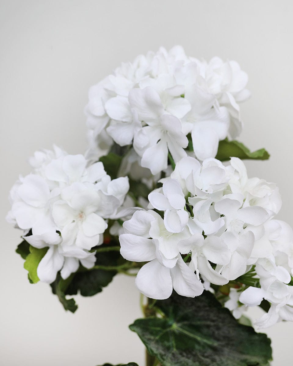 White Artificial Geranium Blooms