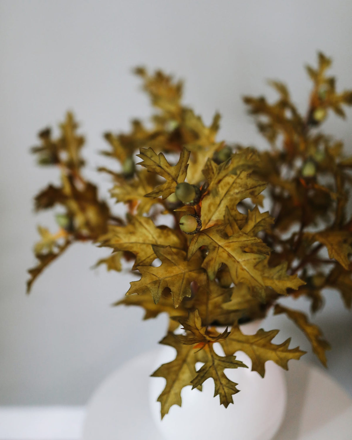 Artificial Fall Oak Branches with Acorns in a vase