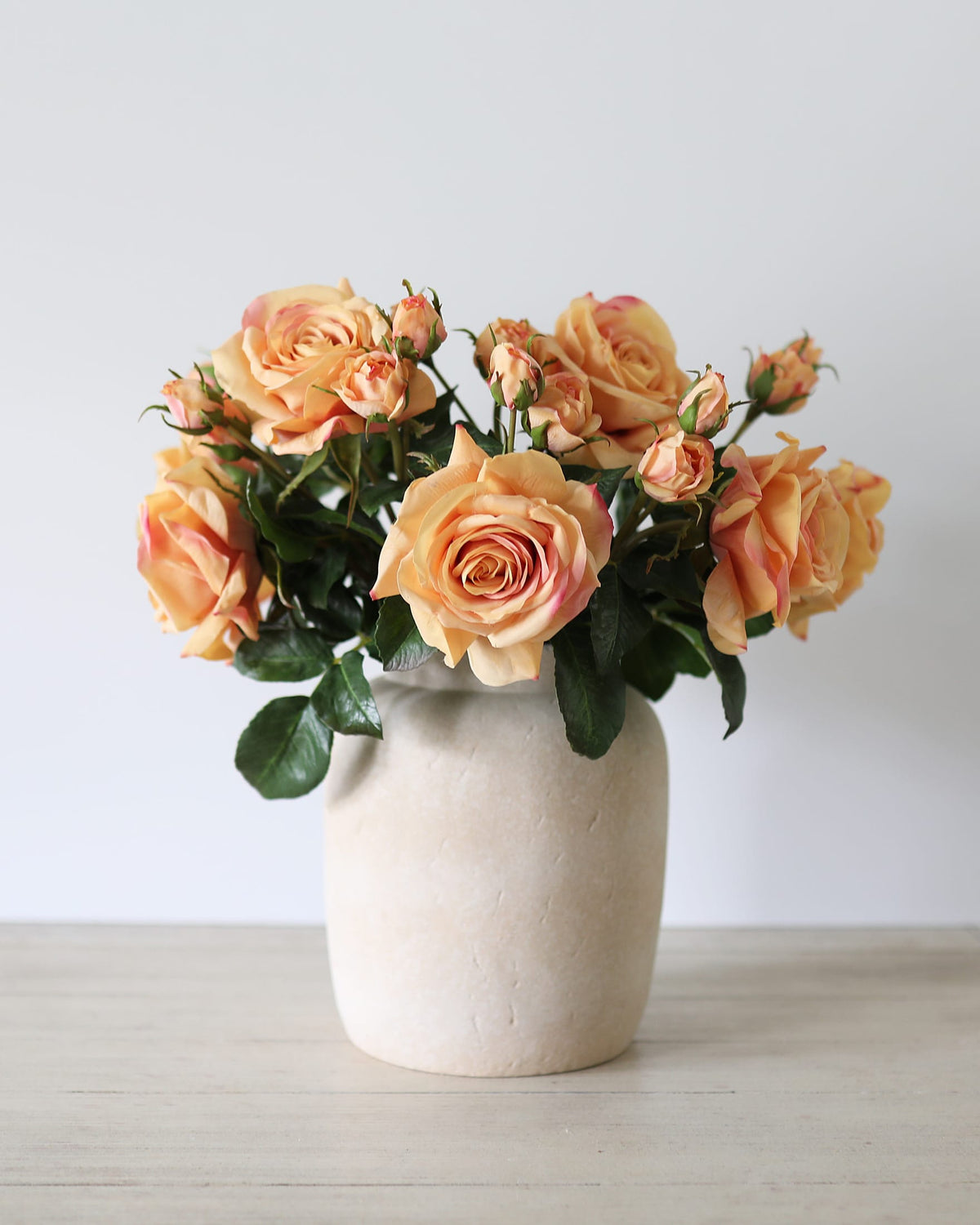 Artificial Real Touch Prestige Sunset Roses in a vase