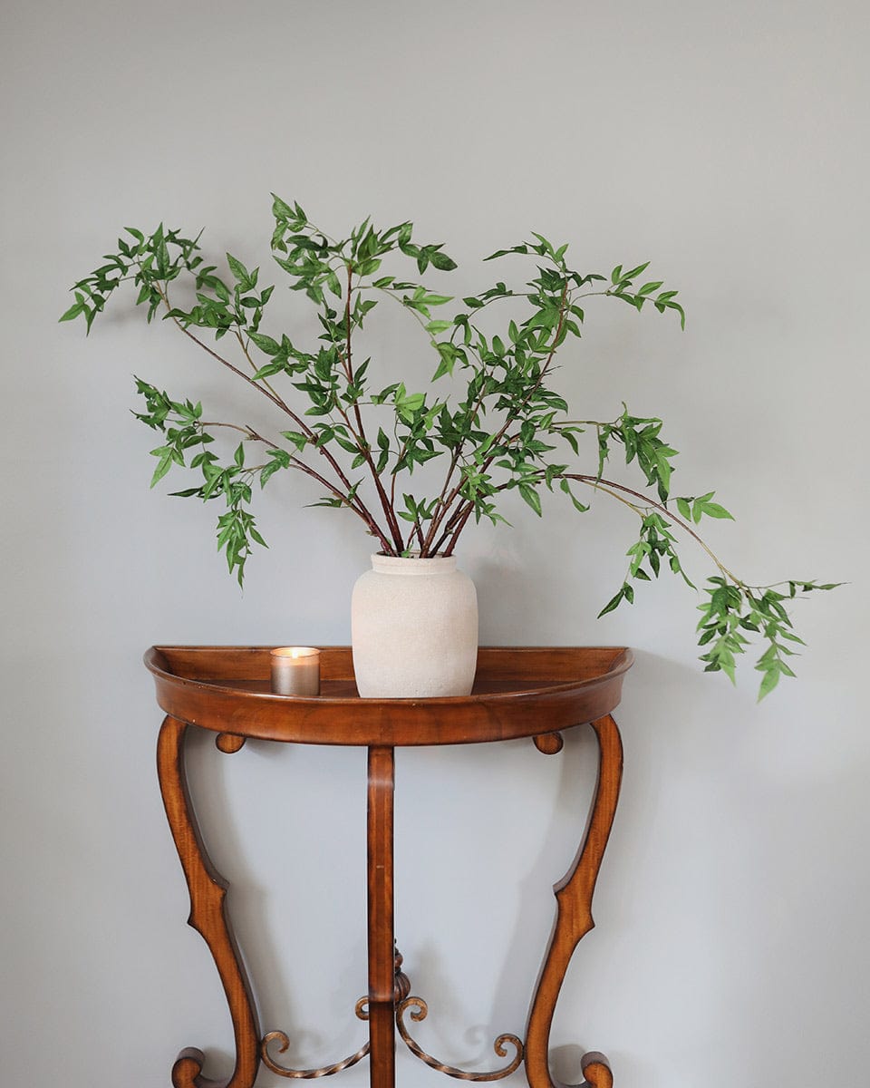 Artificial Greenery Tender Leaf Sprays in Vase Simple Styling