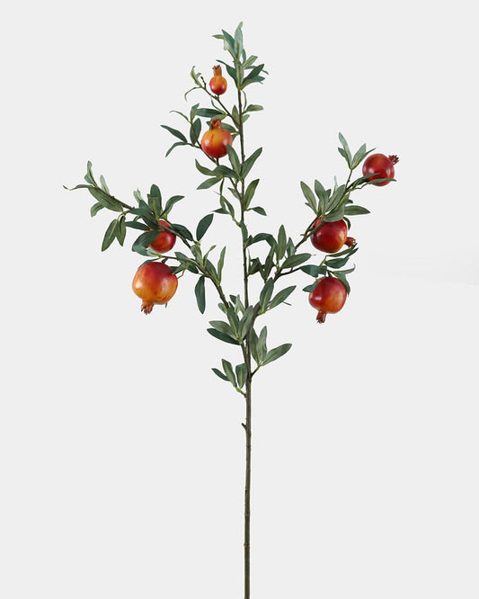 Artificial Pomegranate Fruit Branch with Leaves