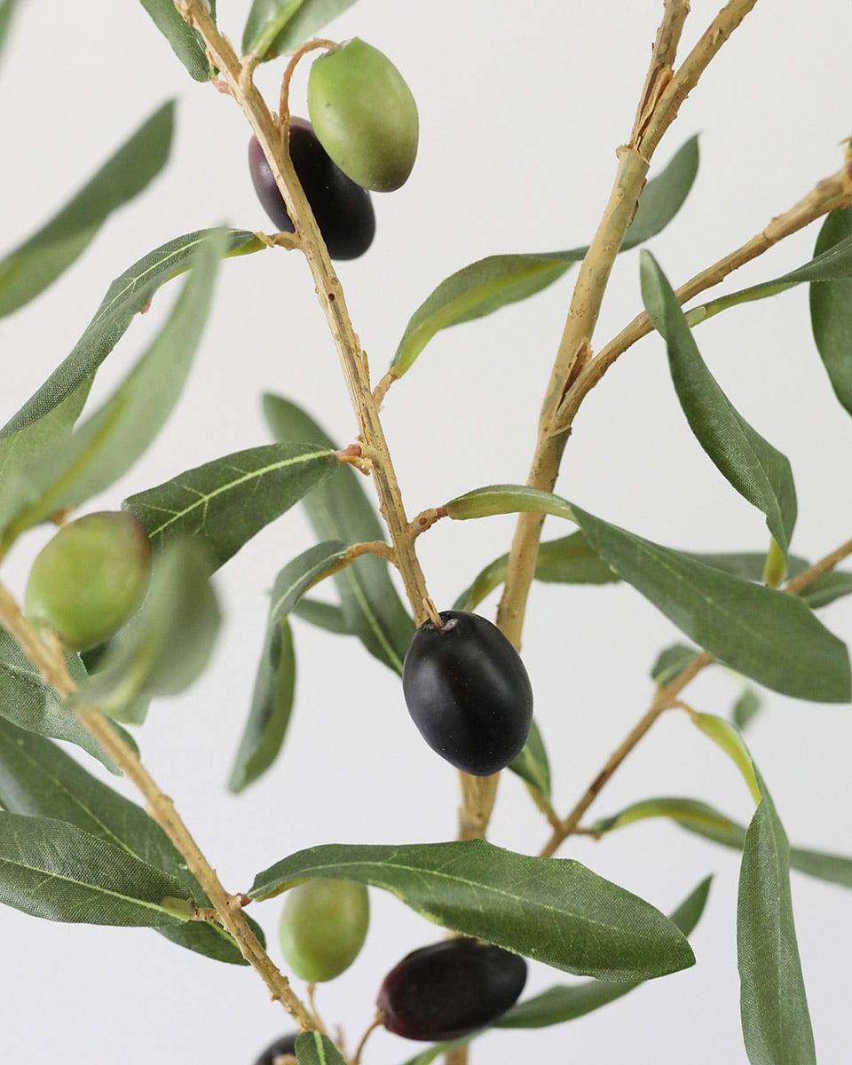 Fake Leaves Olive Branch with Plastic Olives