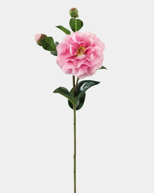 Artificial Pink Real Touch Camellia Flower stem
