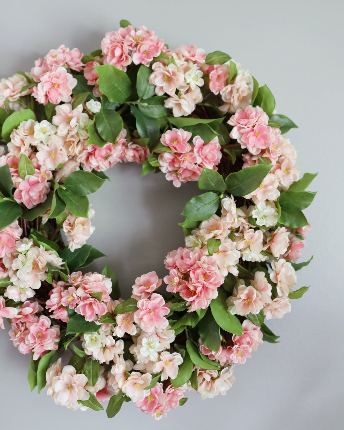 Faux Pink Cherry Blossom Wreath