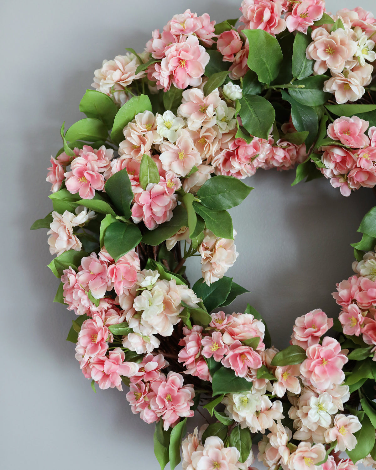 Faux Pink Cherry Blossom Wreath