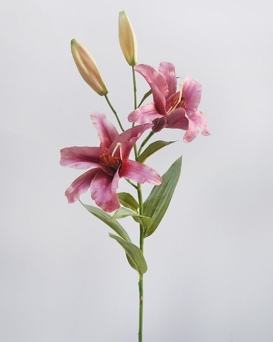 Plum Pink Faux Lily Flower