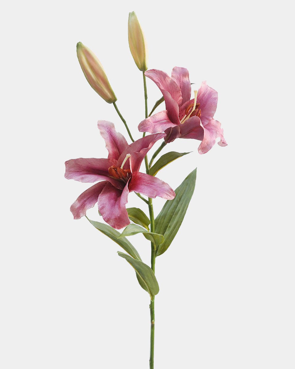 Plum Pink Faux Lily Flower