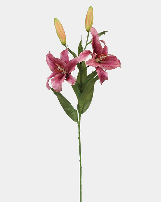 Plum Pink Faux Lily Flower