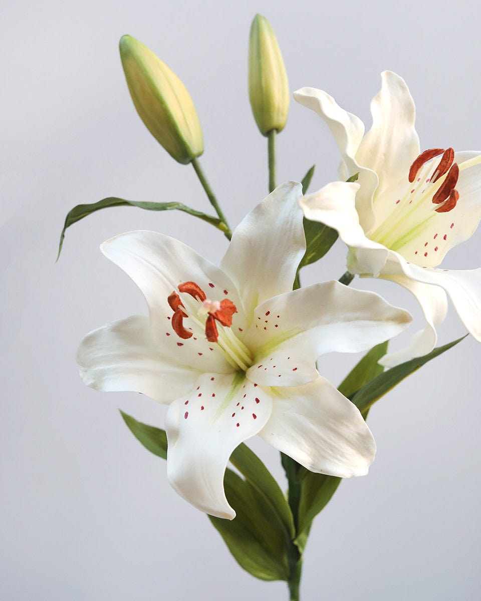 white stargazer lily flower Artificial White Stargazer Lily 29"