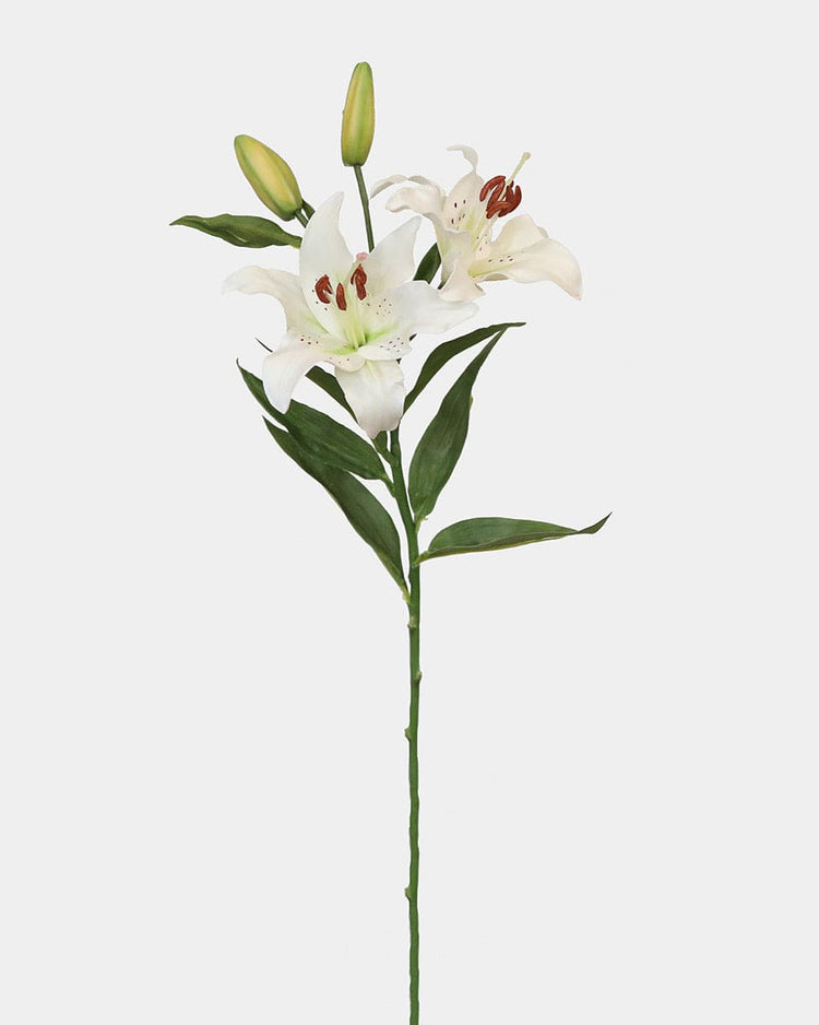 white flowering lily Artificial White Stargazer Lily 29"