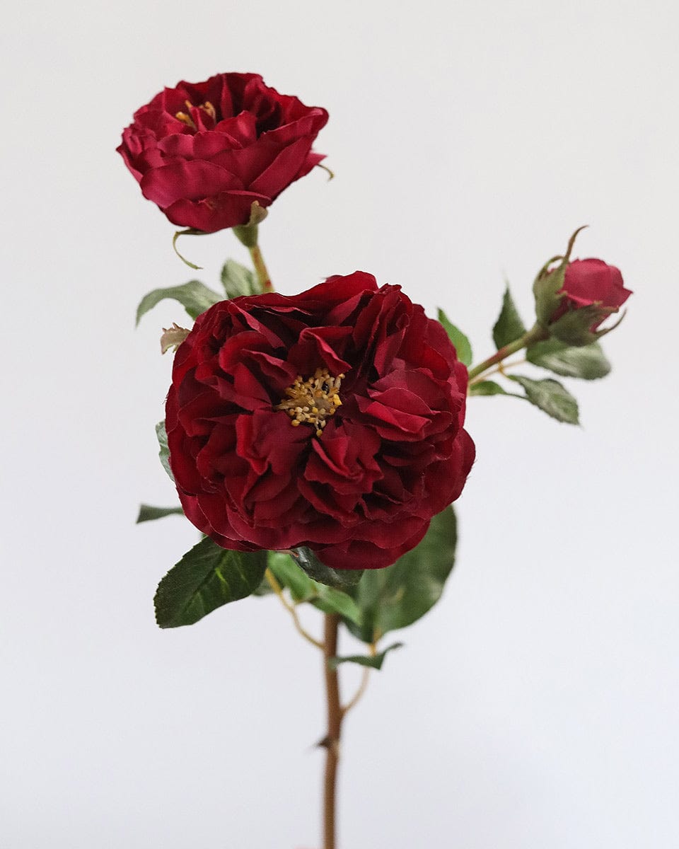 Red Cabbage Rose Faux Flowers