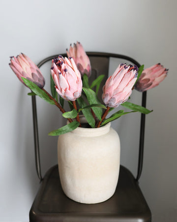 Artificial Pink Mink Protea | Tropical Flowers | Faux Protea Blooms