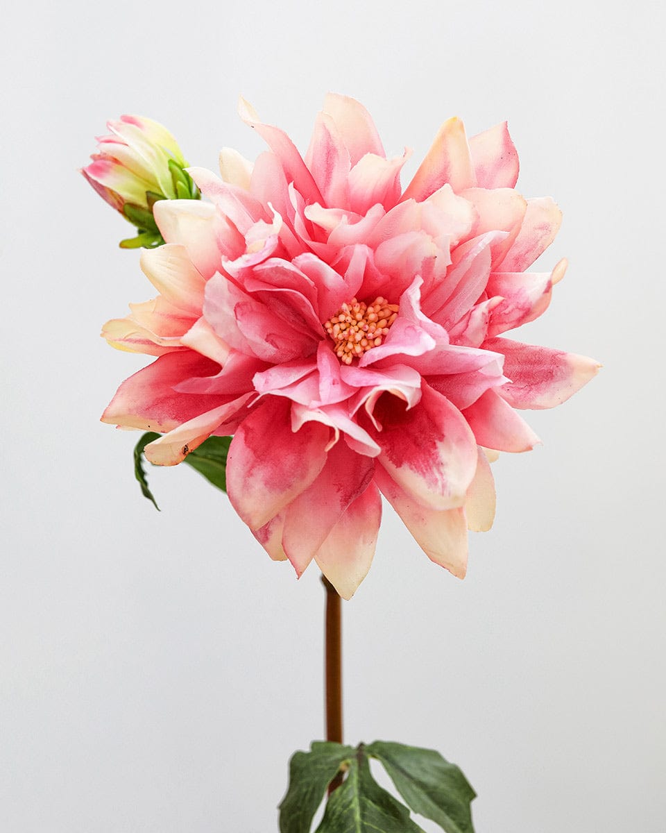 Coral Pink Faux Dahlia Blooms