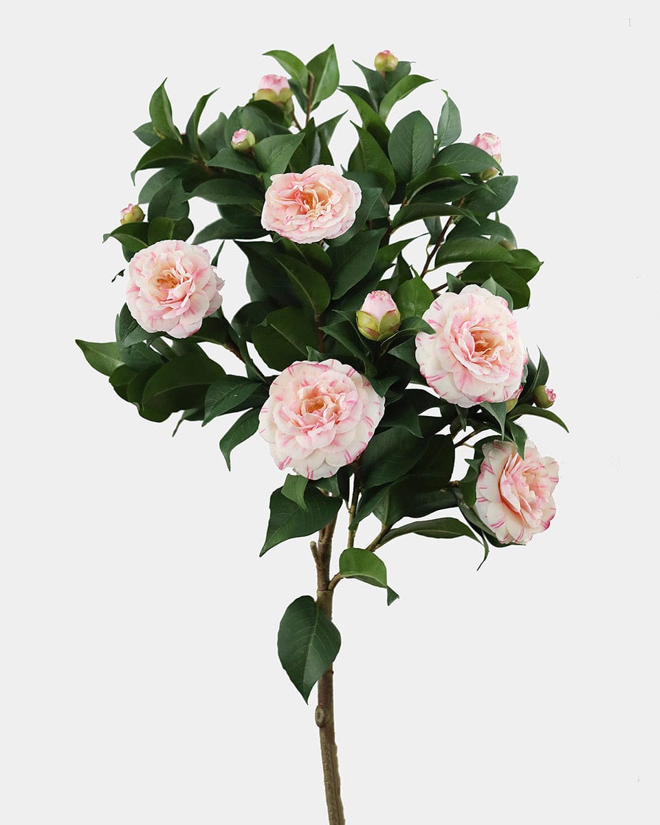 High-Quality Faux Flowers Pink Camellia Flower Bush