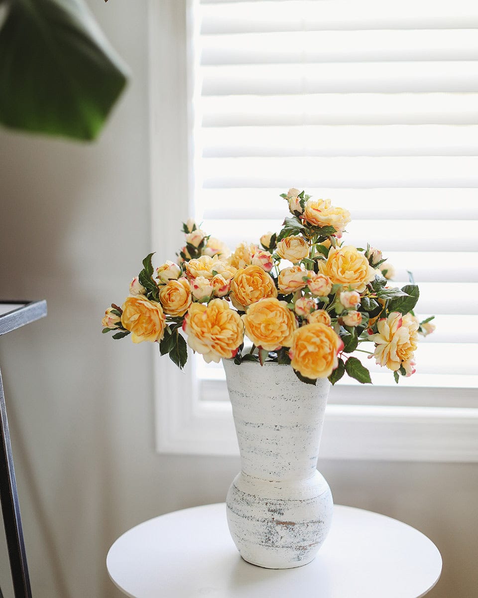 Golden Yellow Faux Roses Home Decor