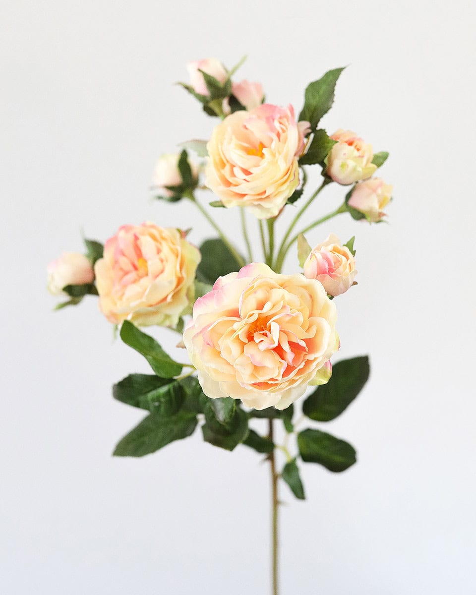 Silk Flowers Rose Spray in Pink Peach