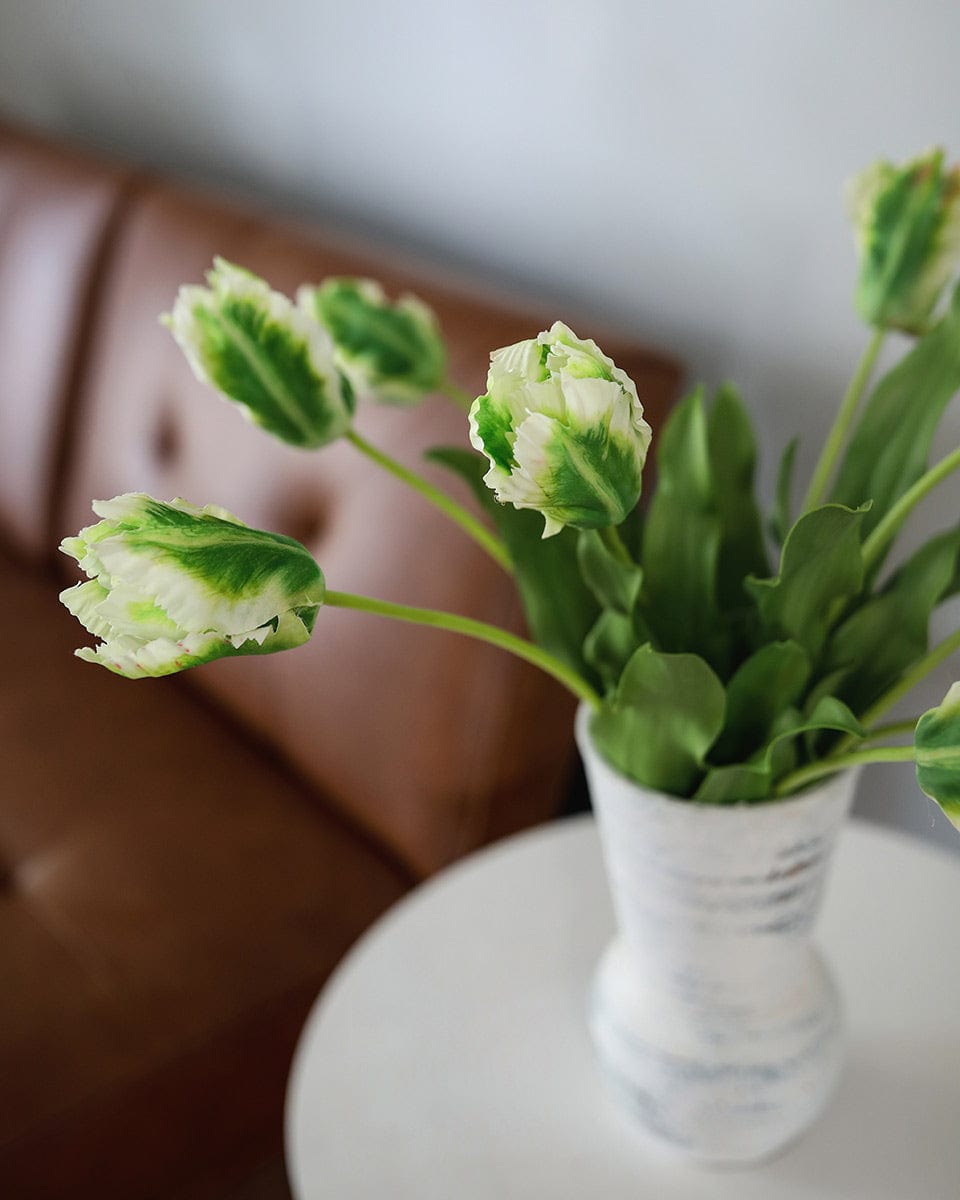Real Touch Flowers Green Parrot Tulips