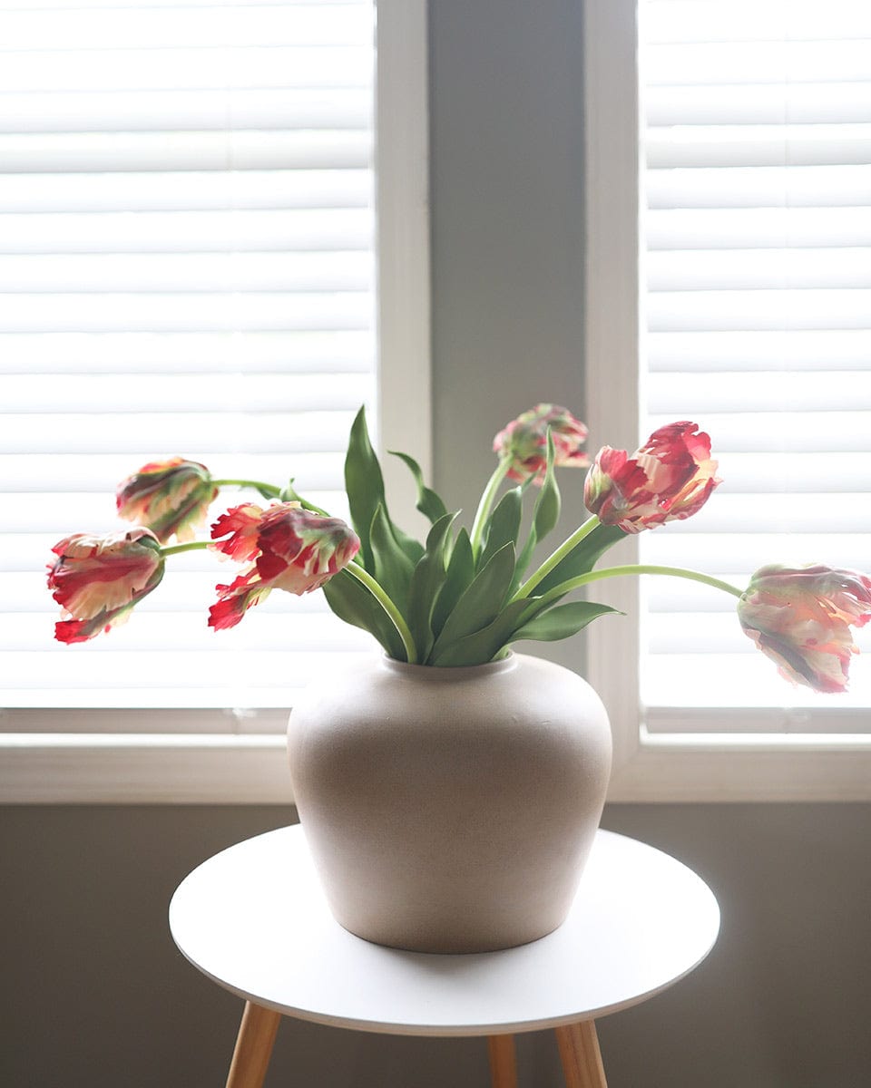 Prestige Botanicals Artificial Parrot Tulips Styled in Ceramic Vase