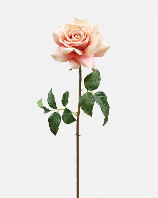 Peach Pink Real Touch Rose Stem